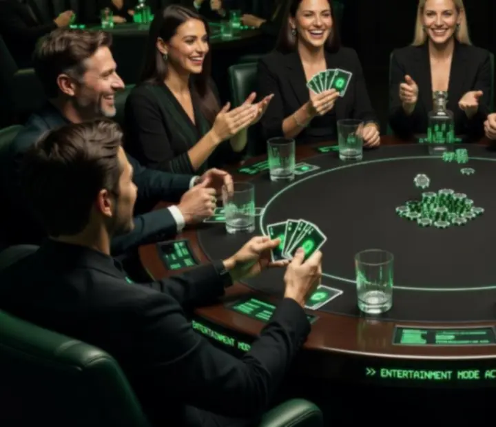 Tematyczny stół pokerowy w restauracji Kragovelario