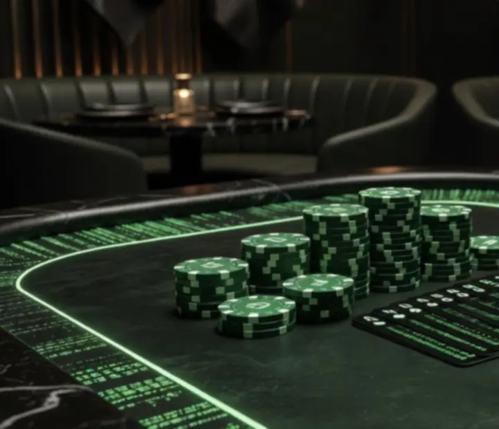 Stół pokerowy w matrixowej aranżacji restauracji Kragovelario