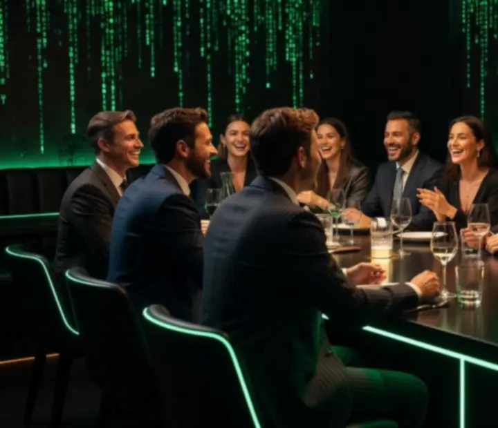 Zadowoleni goście przy stoliku w restauracji Kragovelario